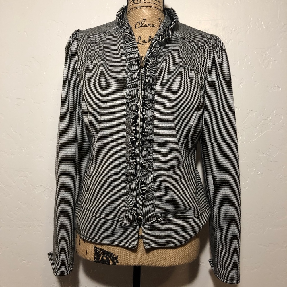 Andi & Barbara ruffled trim jacket, size medium - Picture 1 of 8